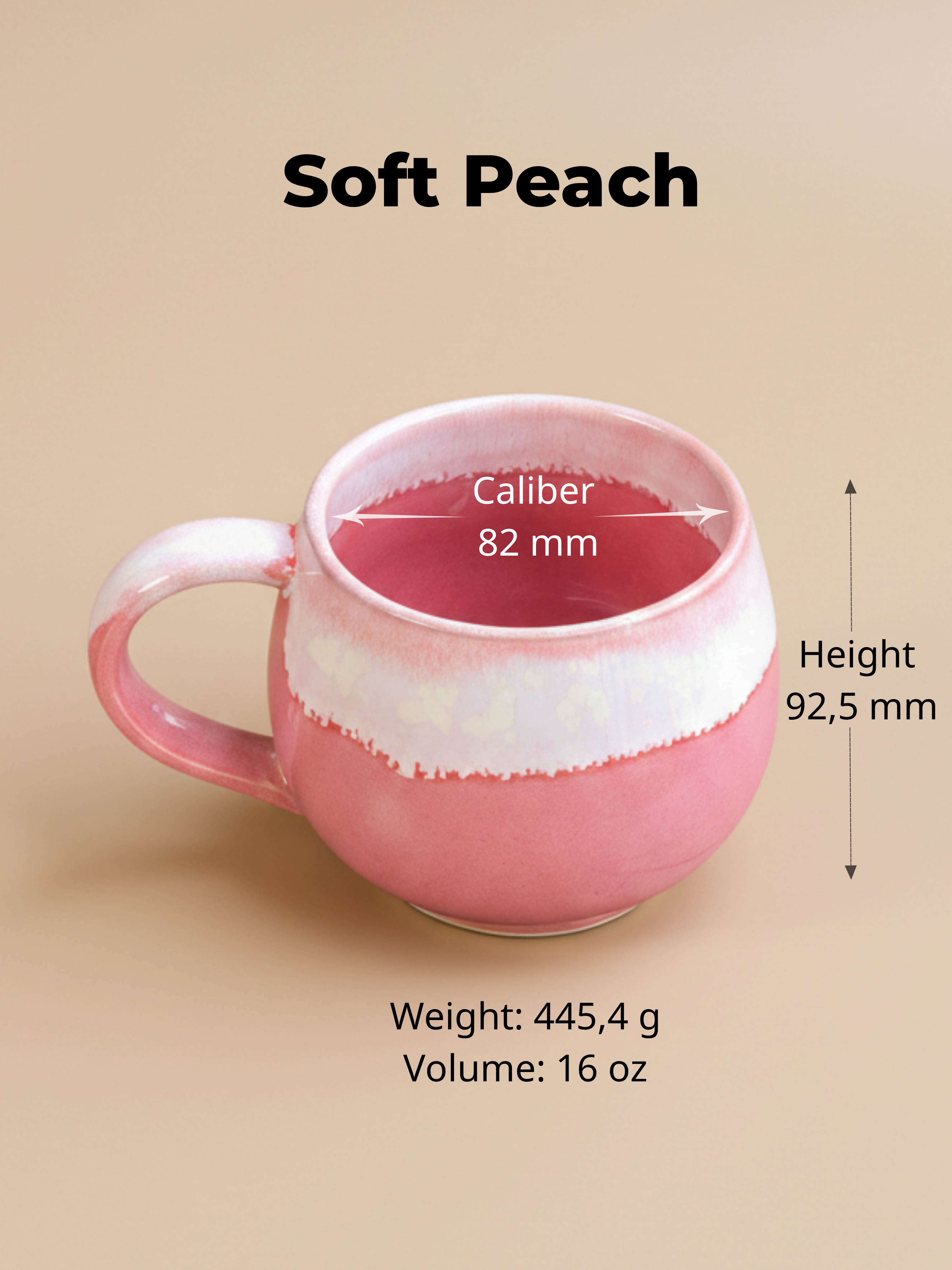 Large Handmade Ceramic Mug 16 oz & 9 oz – Pottery Coffee Cup