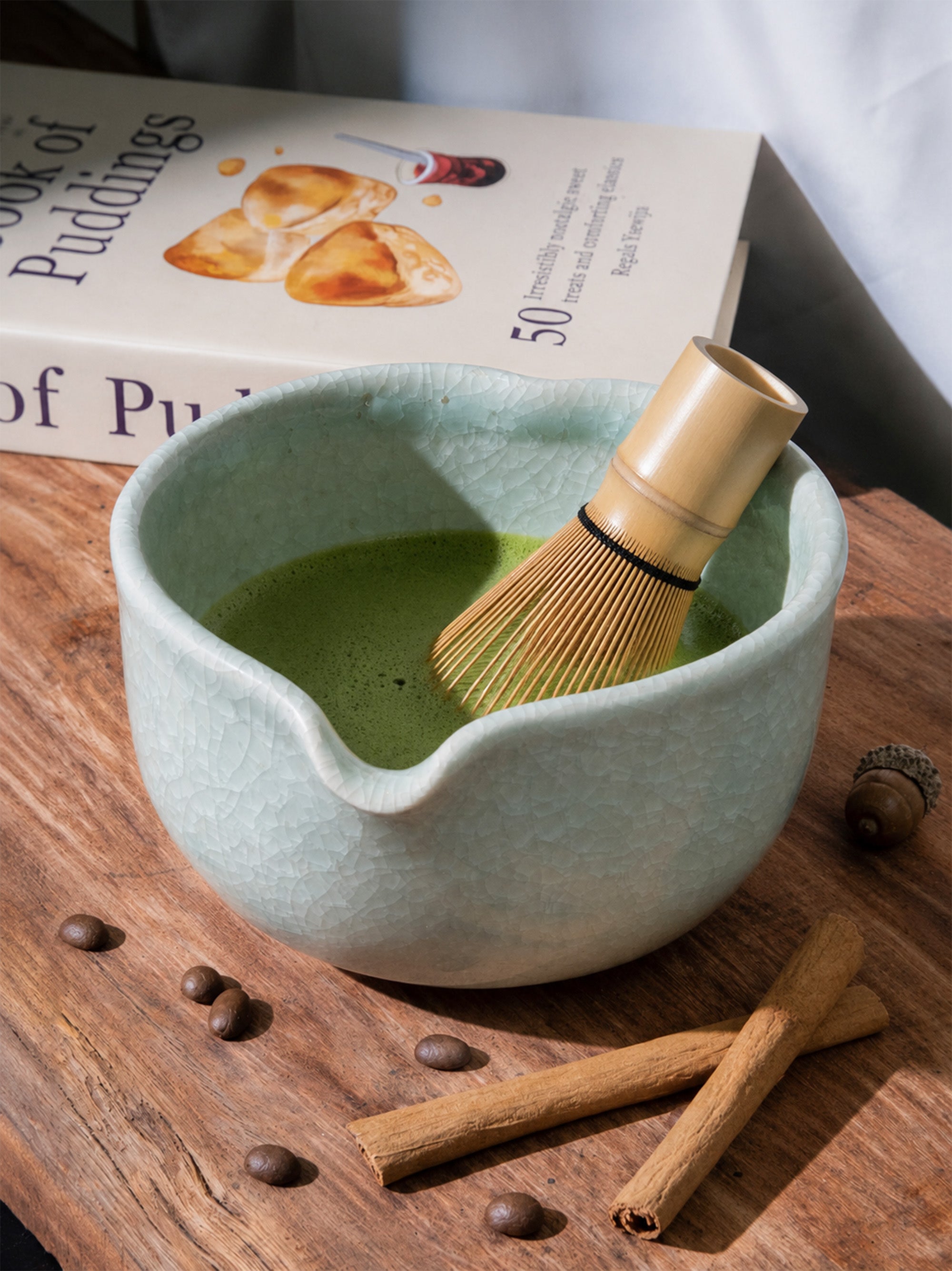 Handmade Ceramic Matcha Bowl – 14 oz Textured Chawan