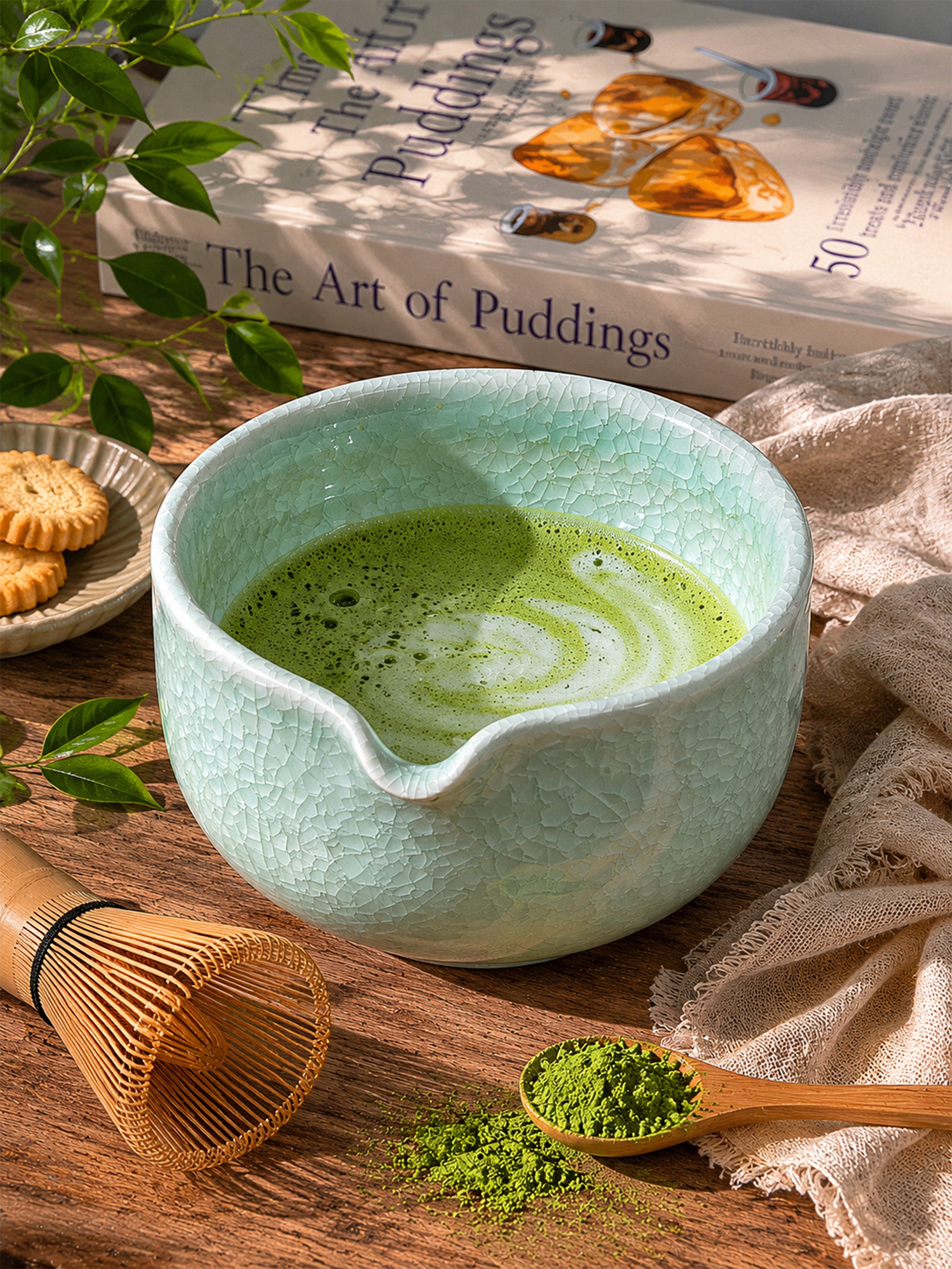 Handmade Ceramic Matcha Bowl – 14 oz Textured Chawan