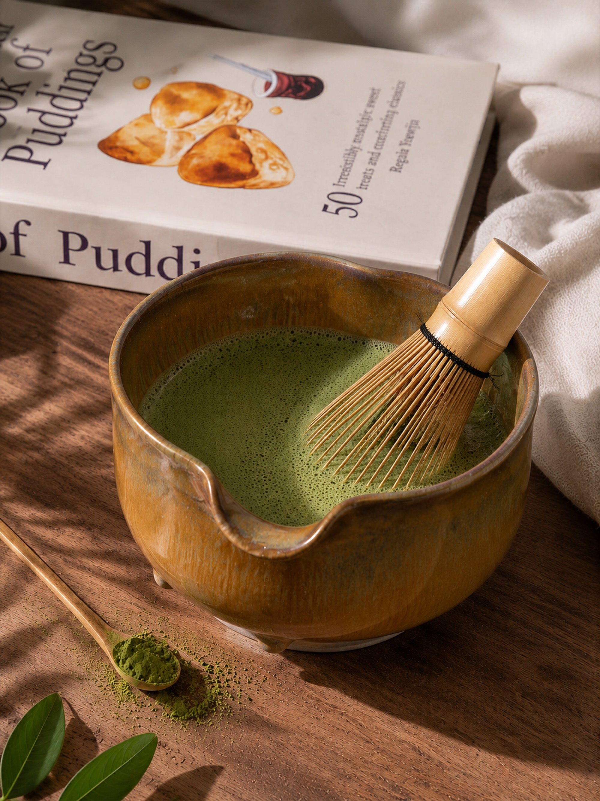 Handmade Ceramic Matcha Bowl – 14 oz Textured Chawan