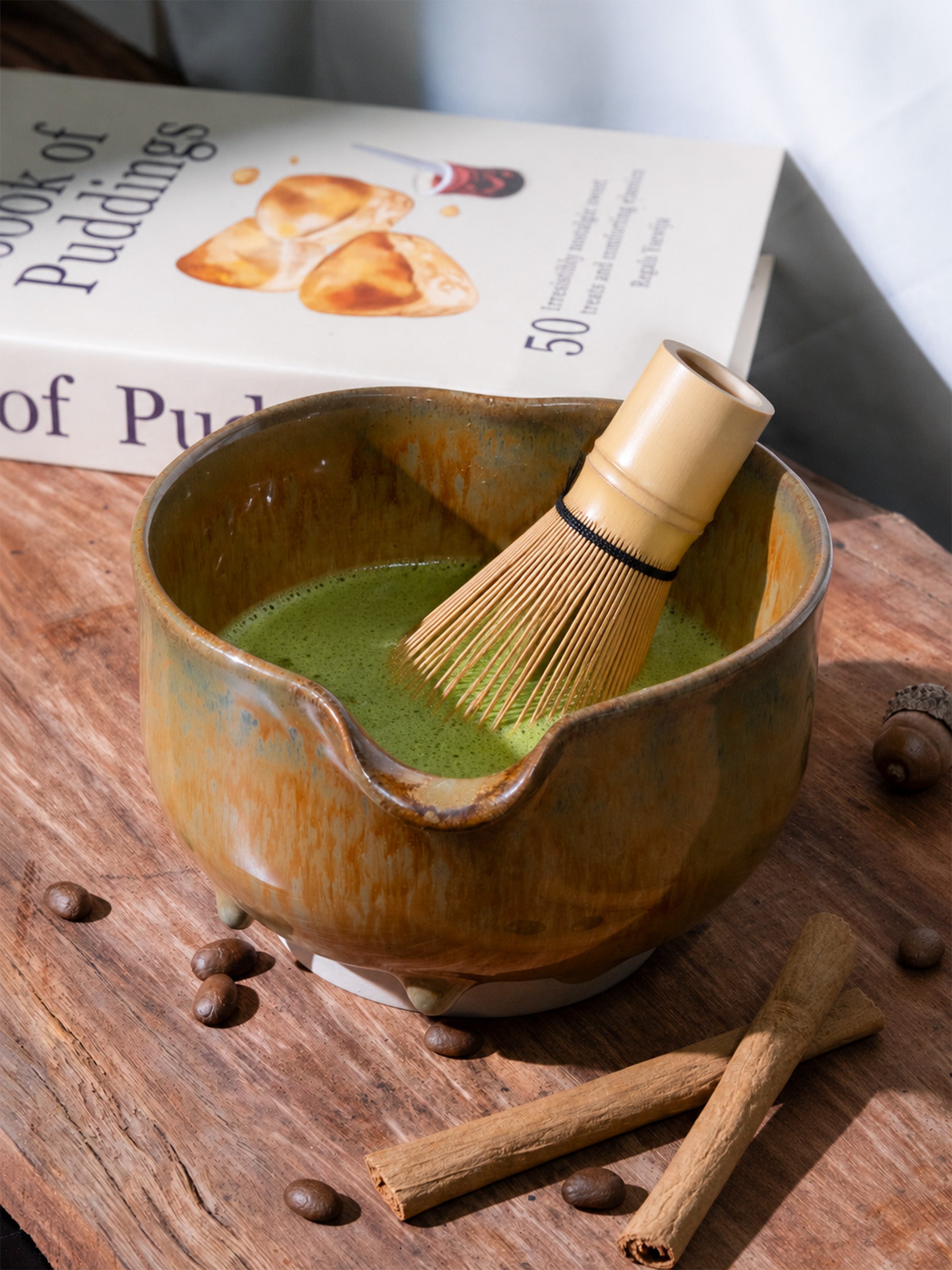 Handmade Ceramic Matcha Bowl – 14 oz Textured Chawan