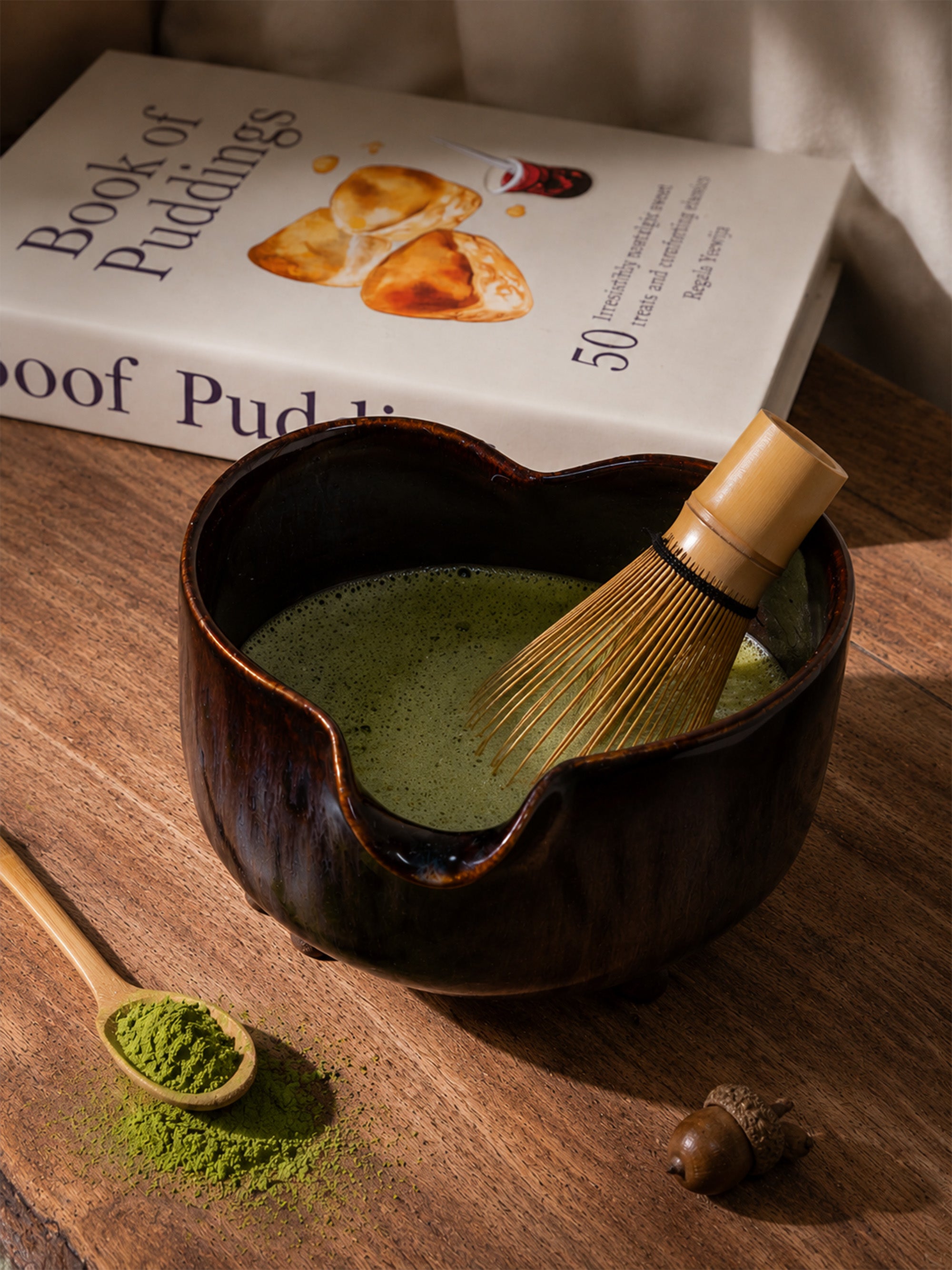 Handmade Ceramic Matcha Bowl – 14 oz Textured Chawan