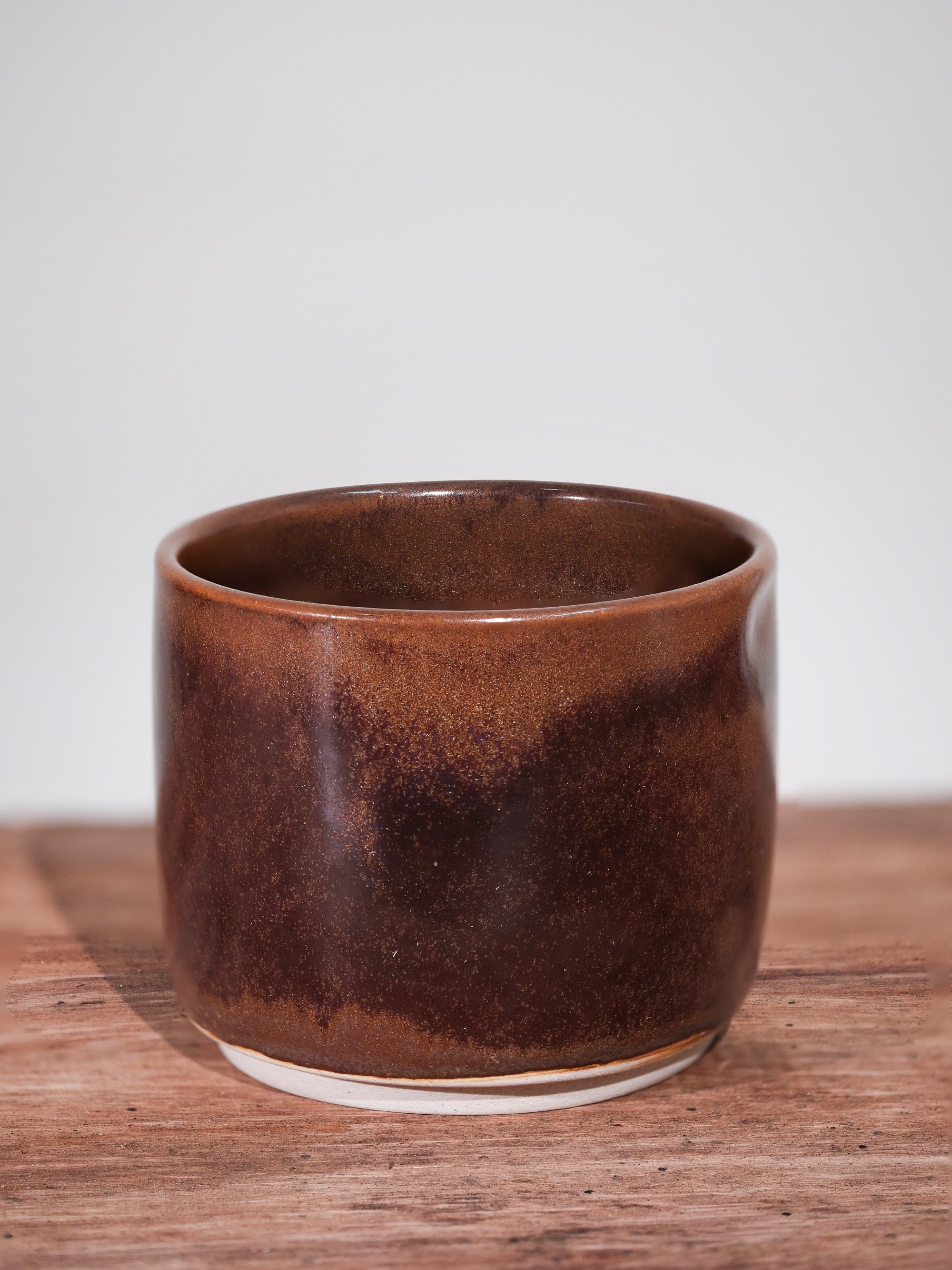Handmade Ceramic Cappuccino Mug – 8 oz Plum Red