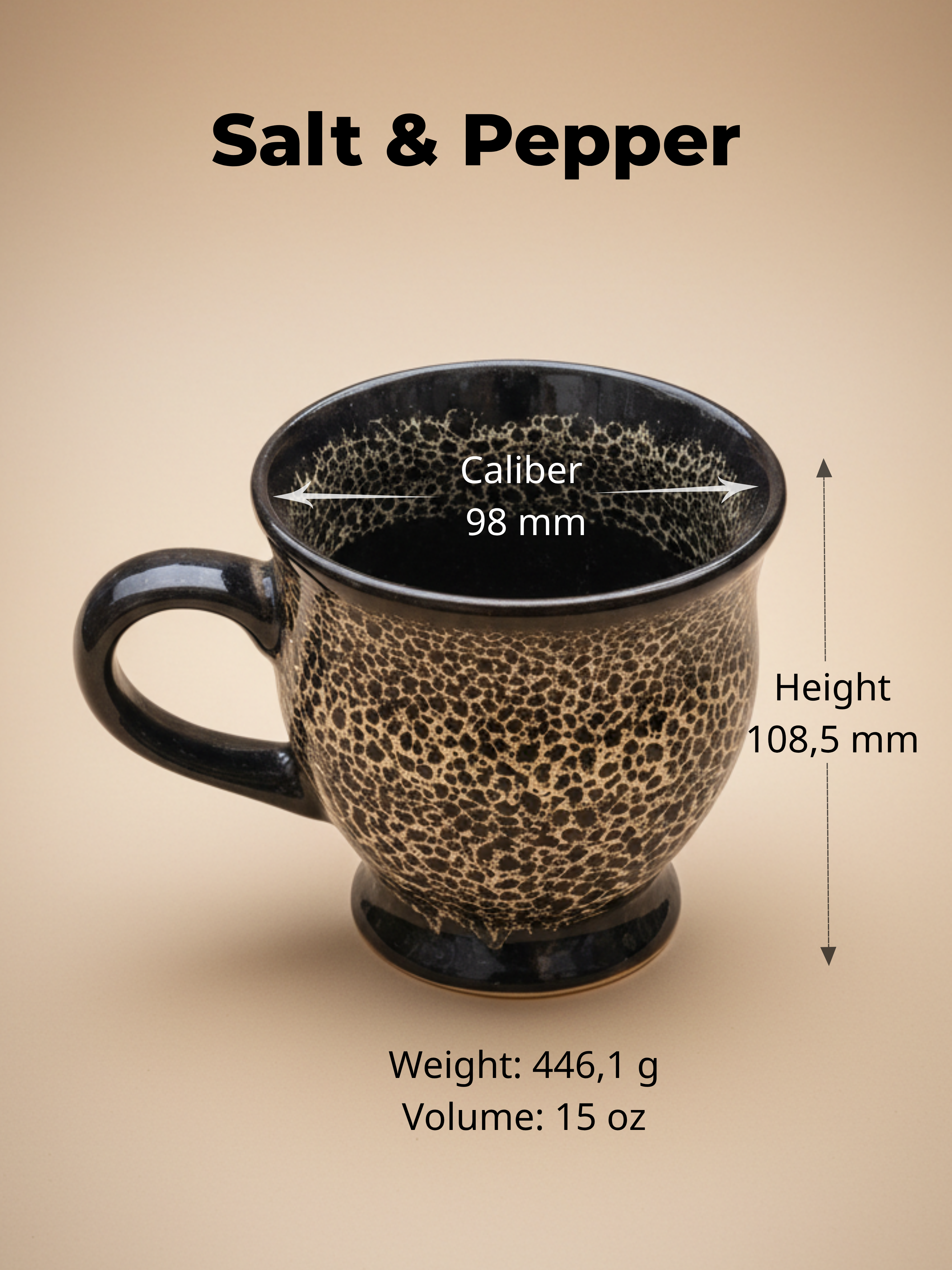 Handmade Stoneware Mug 15 oz – Rustic Ceramic Coffee Cup