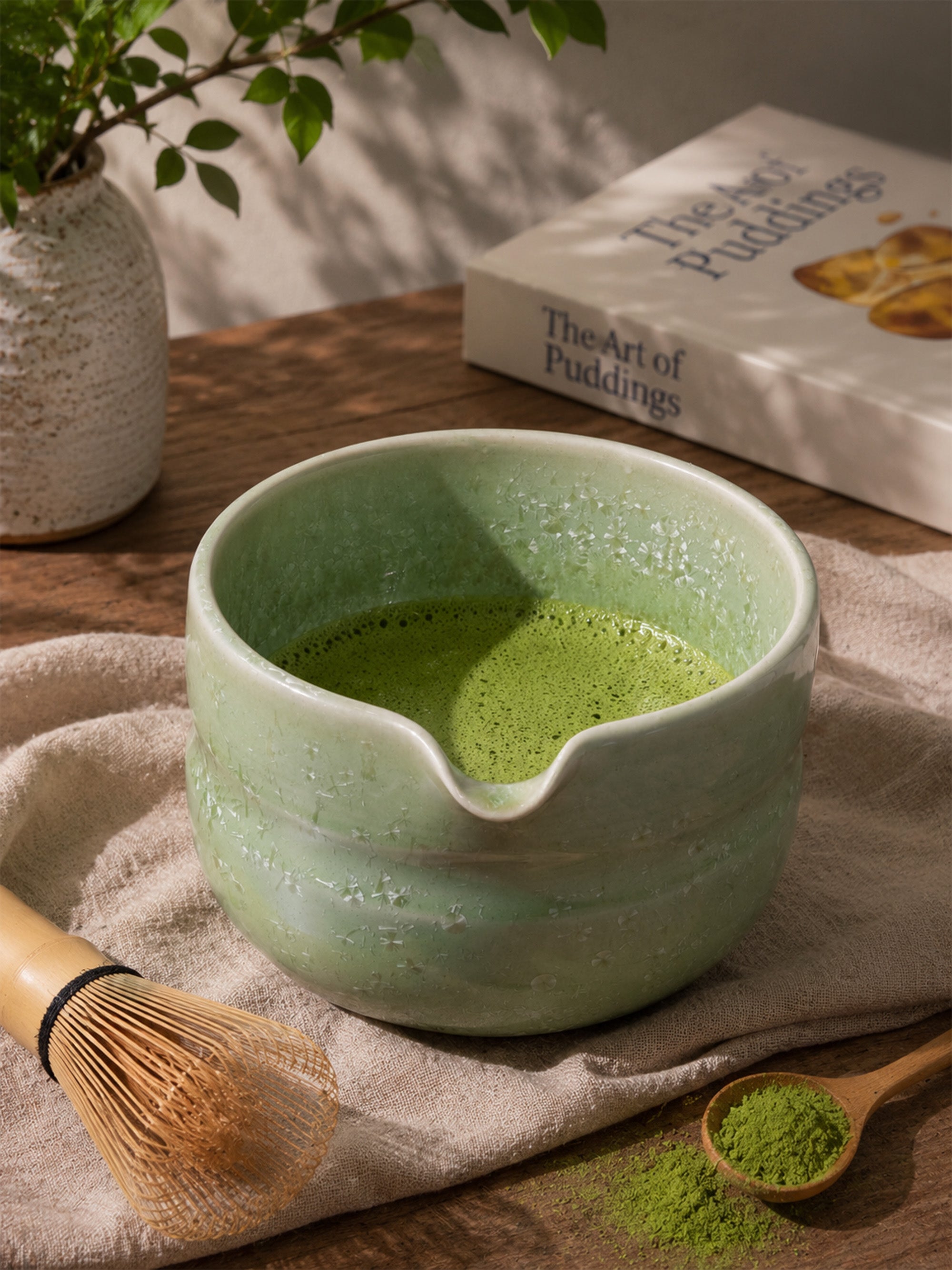 Handmade Ceramic Matcha Bowl – 14 oz Modern Chawan