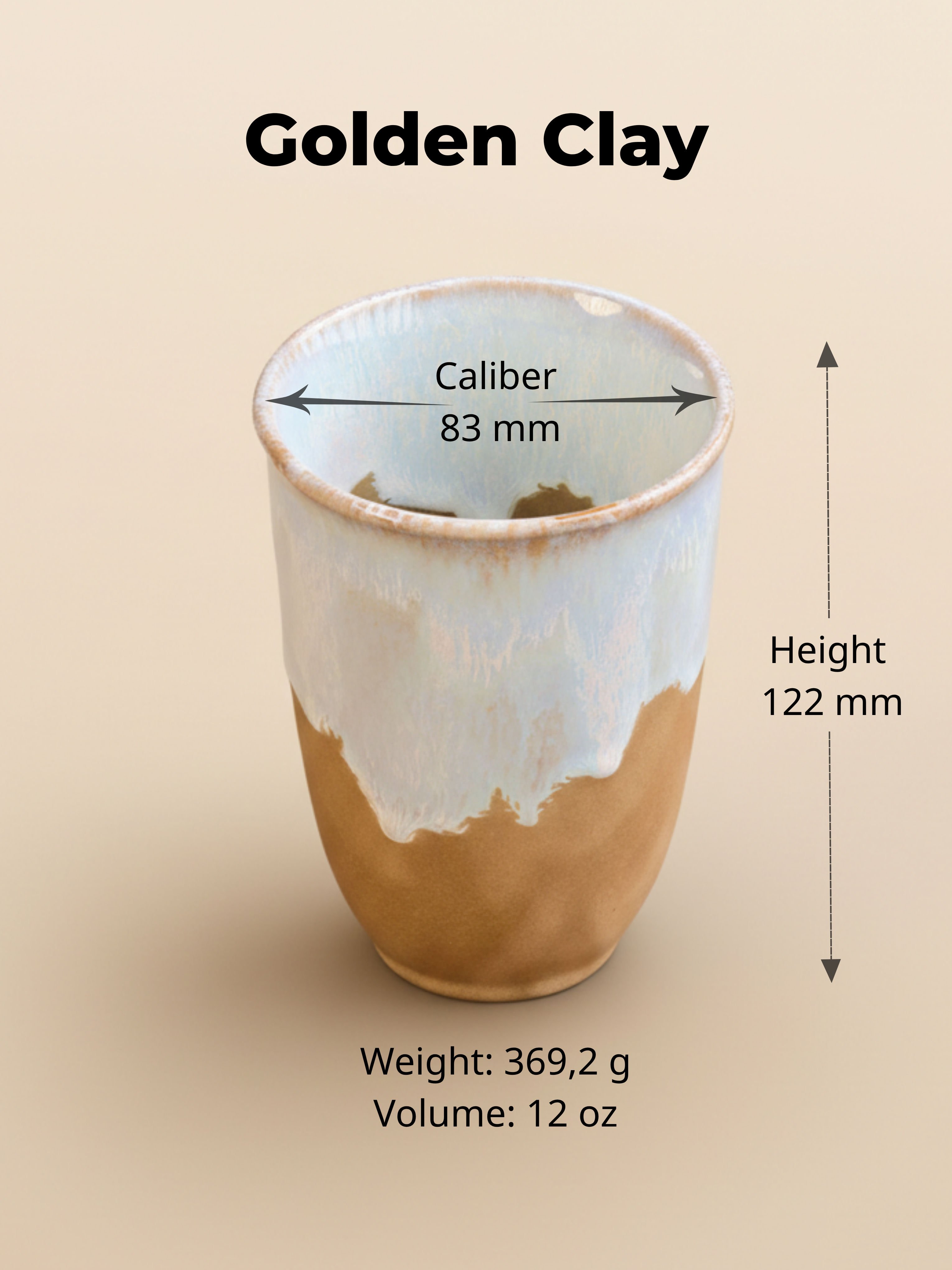 Handmade Travel Coffee Mug 12 oz – Ceramic Tumbler (No Handle)