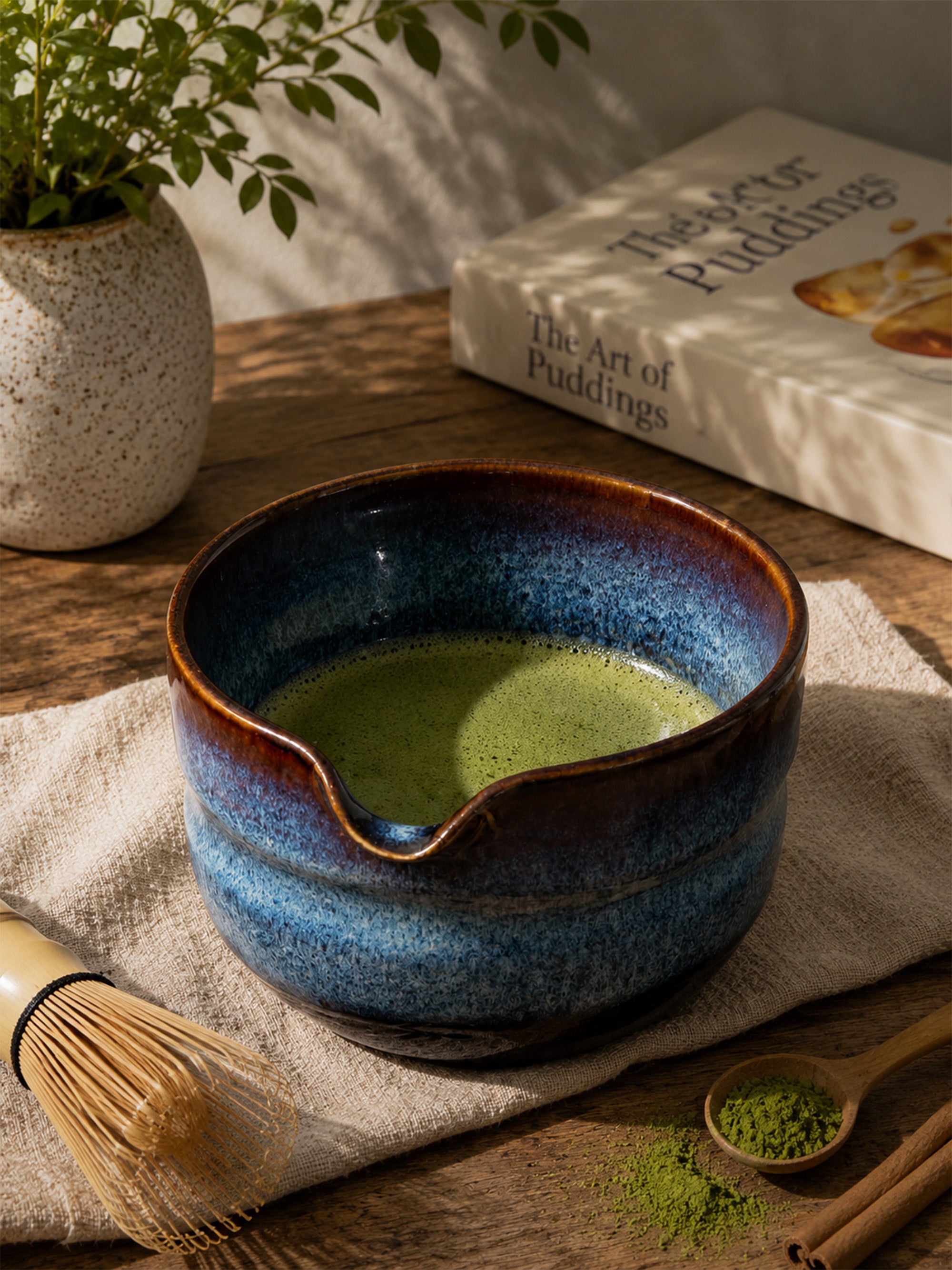 Handmade Ceramic Matcha Bowl – 14 oz Modern Chawan