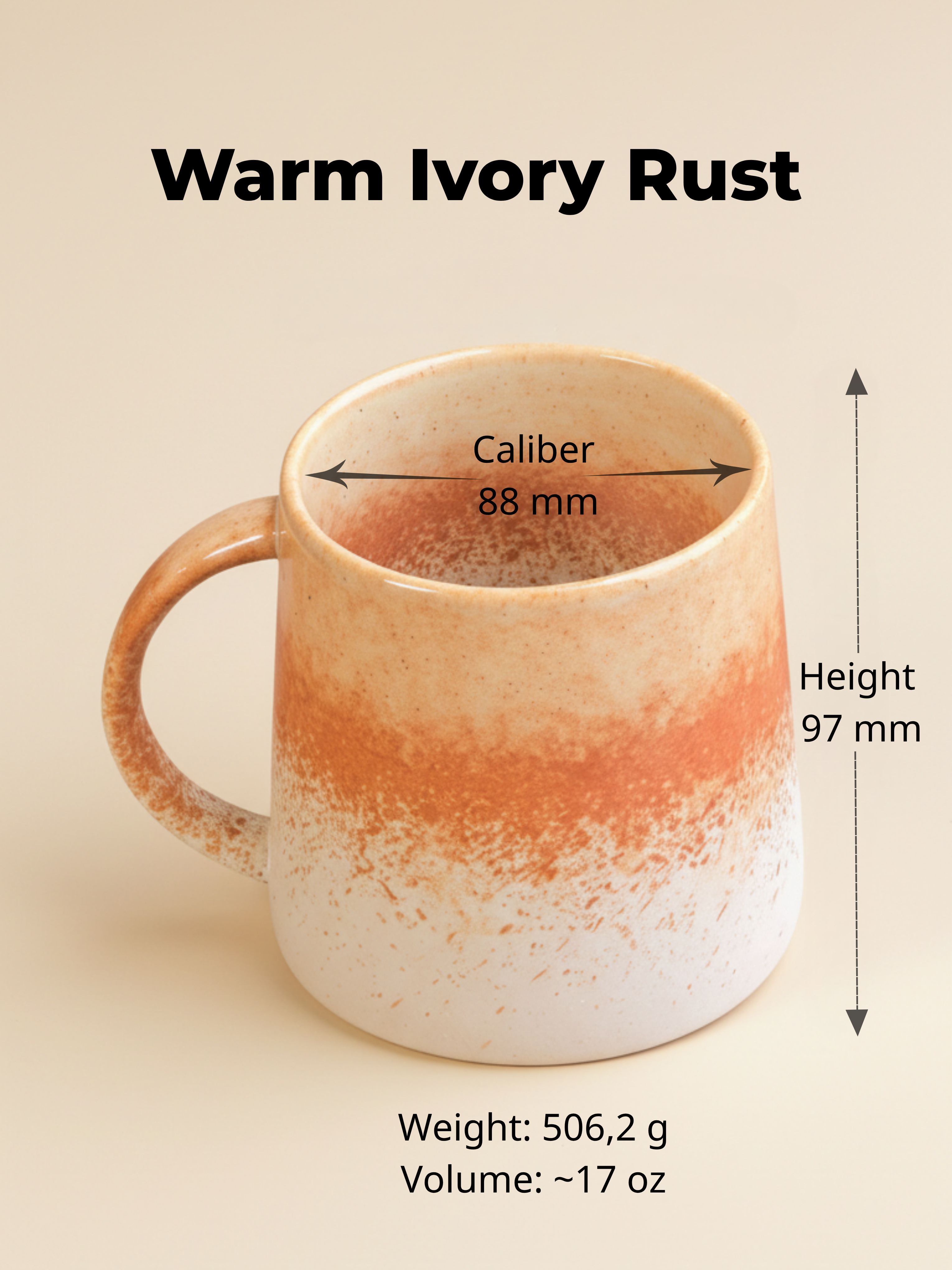 Handmade Pottery Mug 17 oz – Large Ceramic Coffee Cup