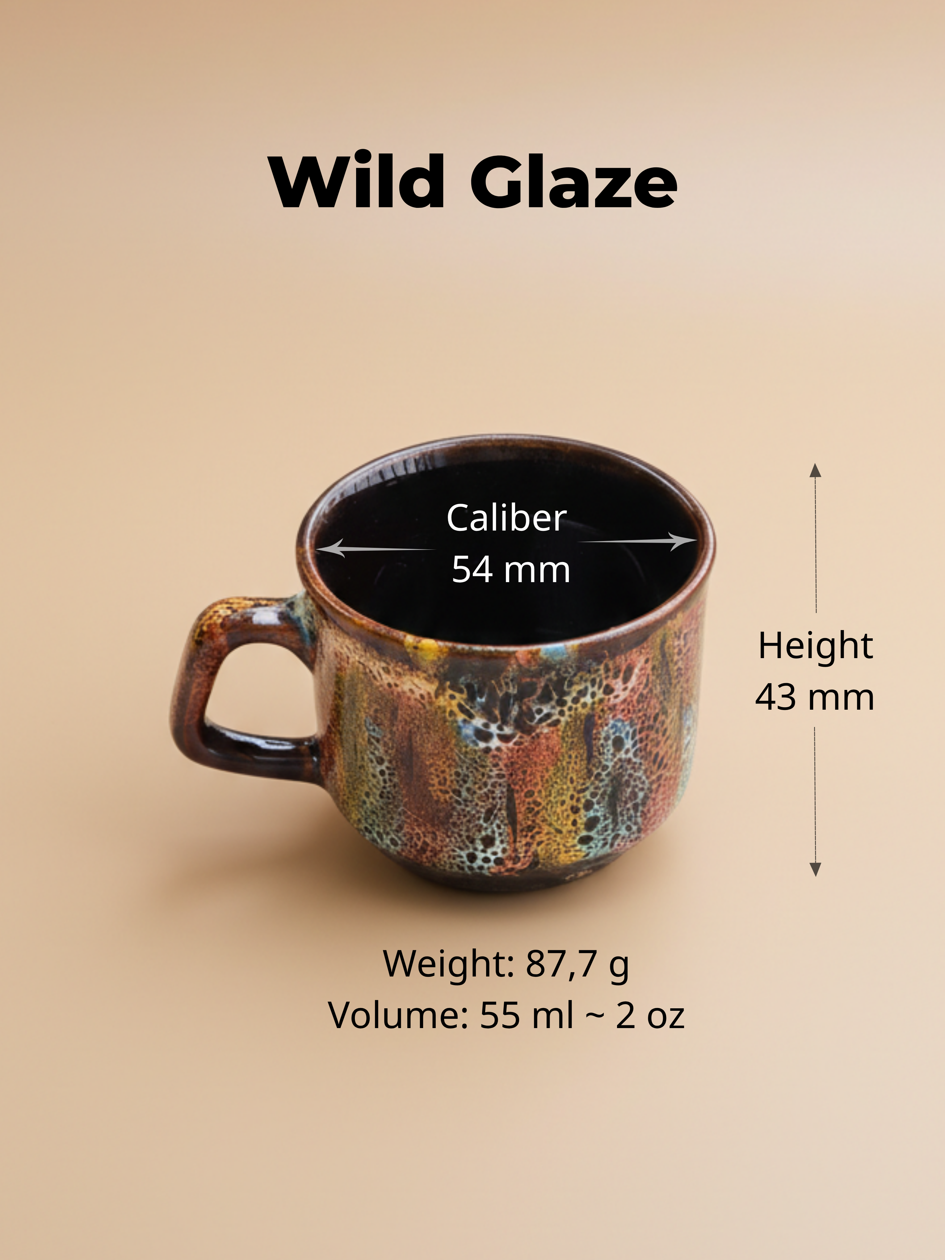 Handmade Espresso Cup 2 oz – Ceramic Demitasse with Handle