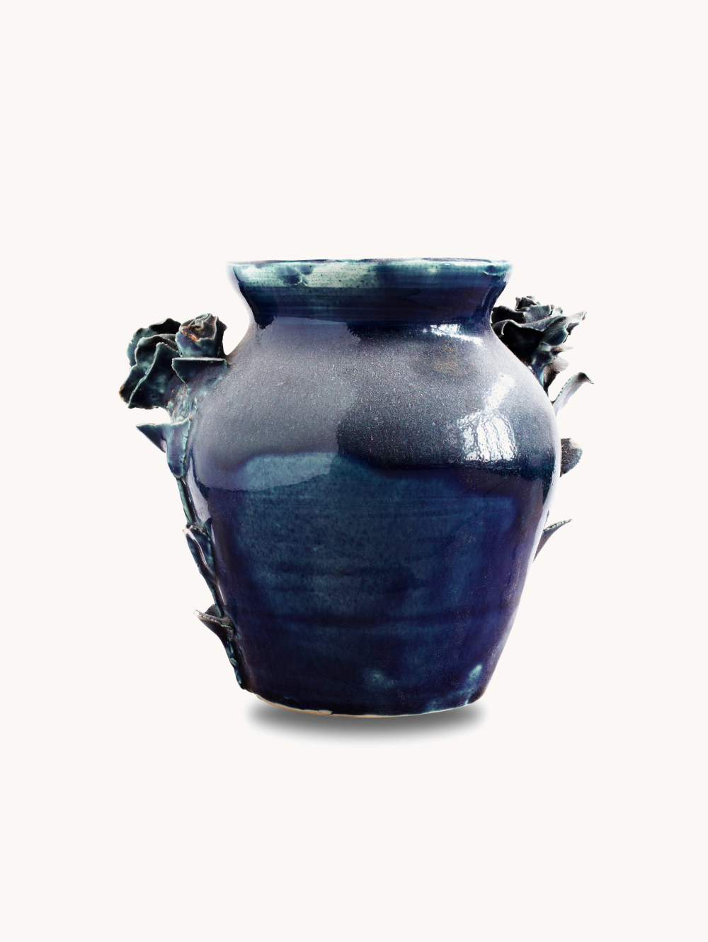 Abstract Ceramic Sculpture – Leaf Design