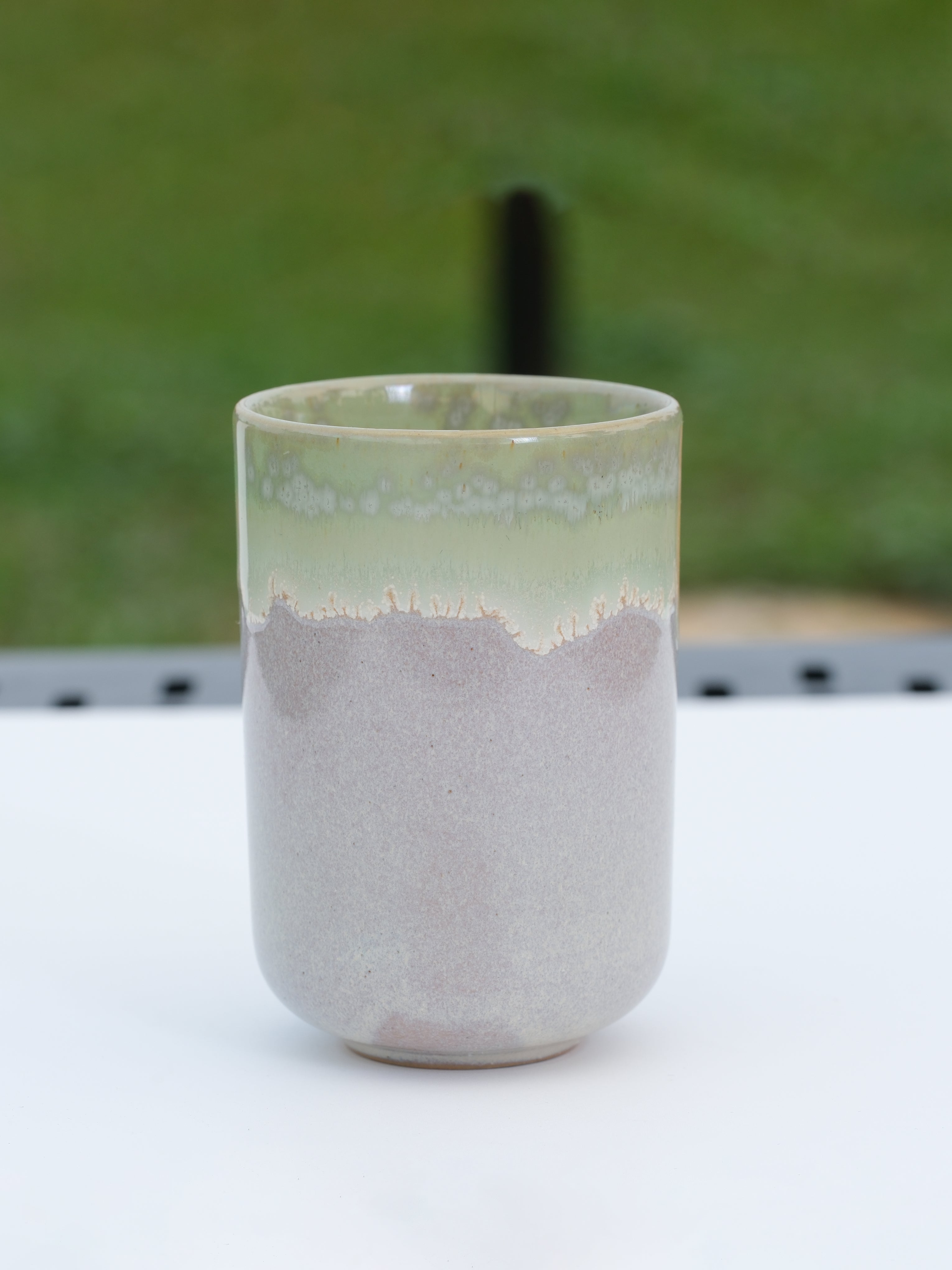 Handmade Ceramic Cup 10 oz – Handleless Coffee Mug (Japandi Style)