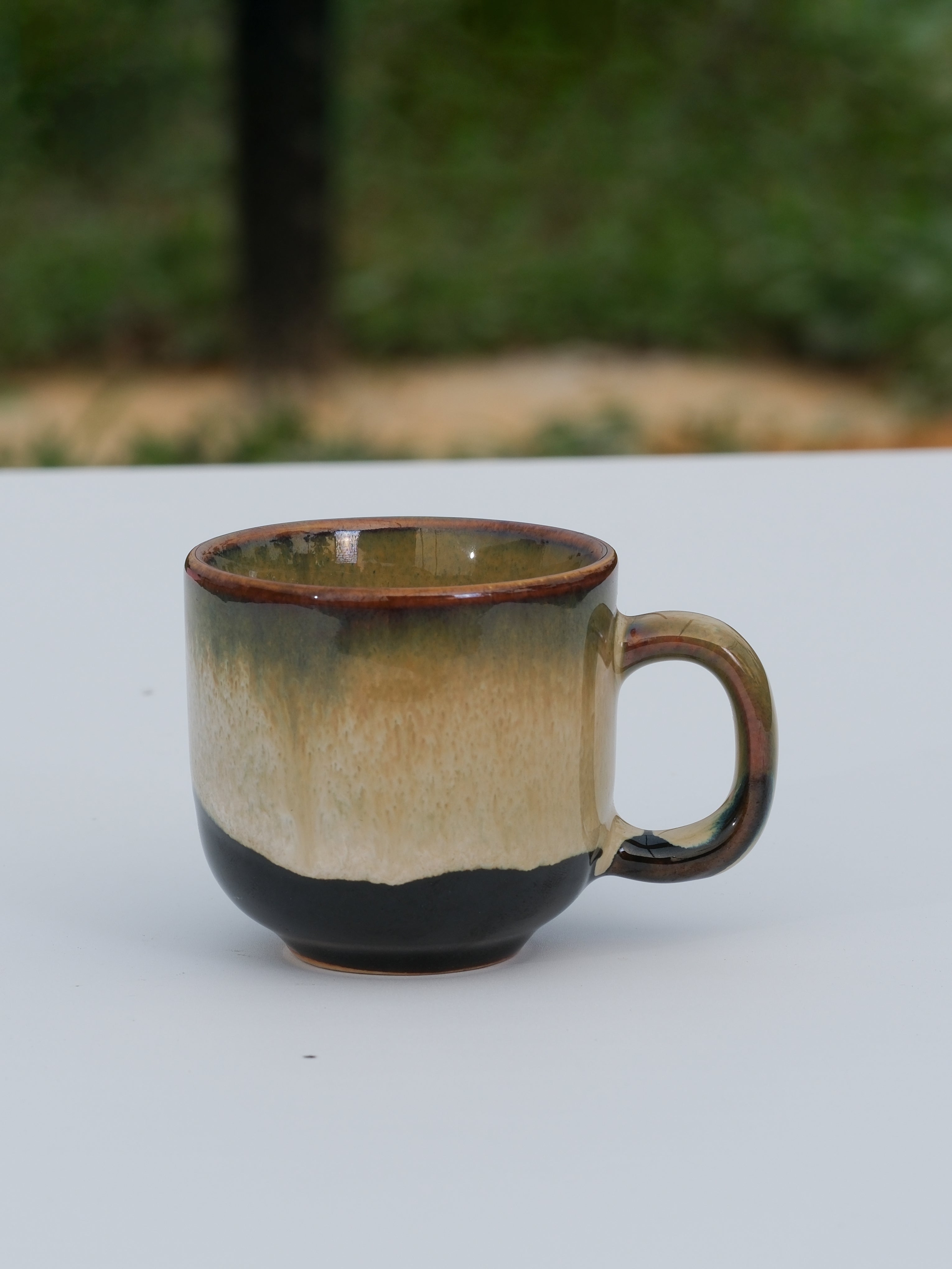 Handmade Ceramic Espresso Cup 3 oz – Demitasse Coffee Cup with Handle