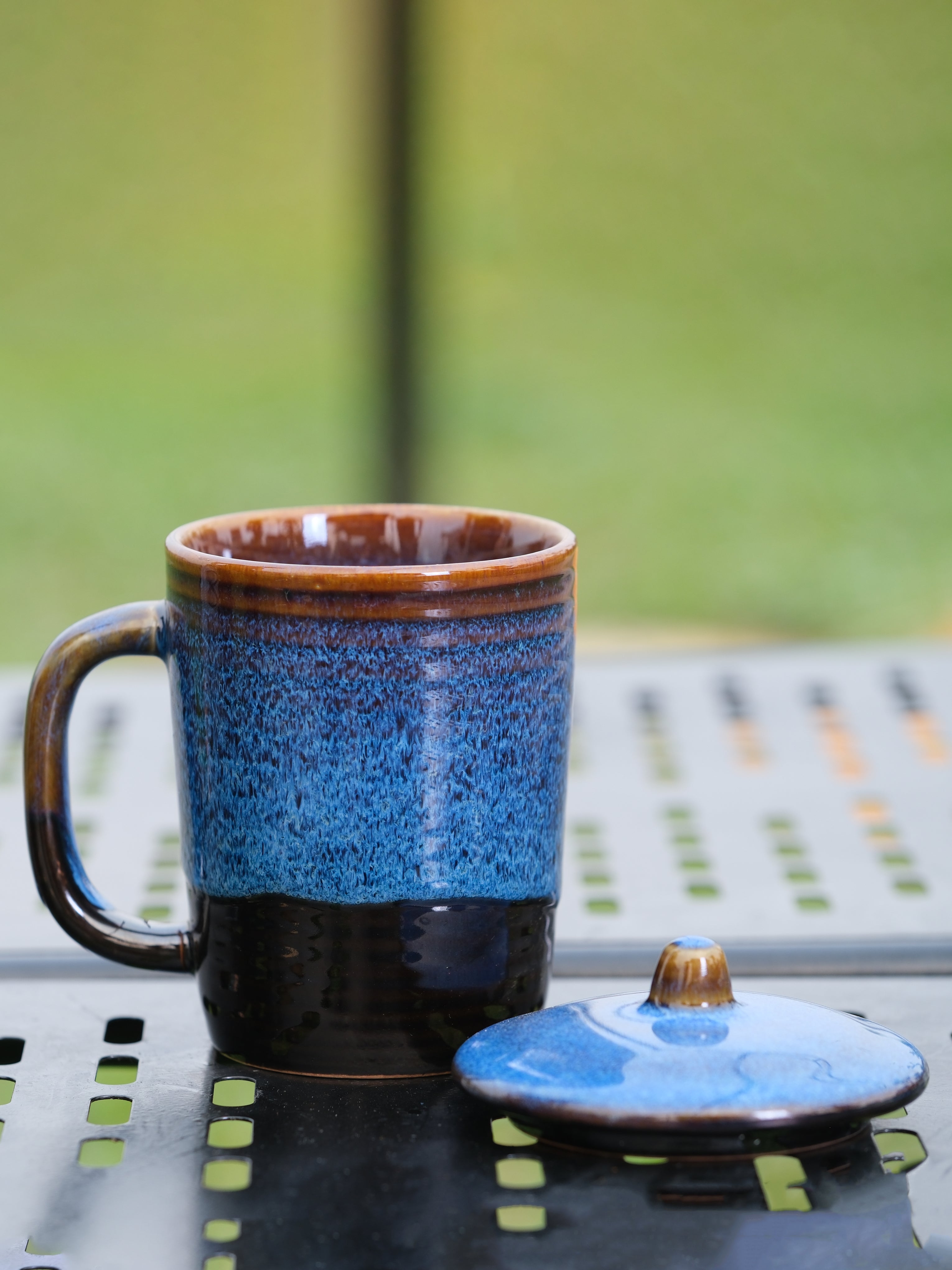 Handmade Ceramic Mug with Lid 12 oz – Coffee Mug with Lid