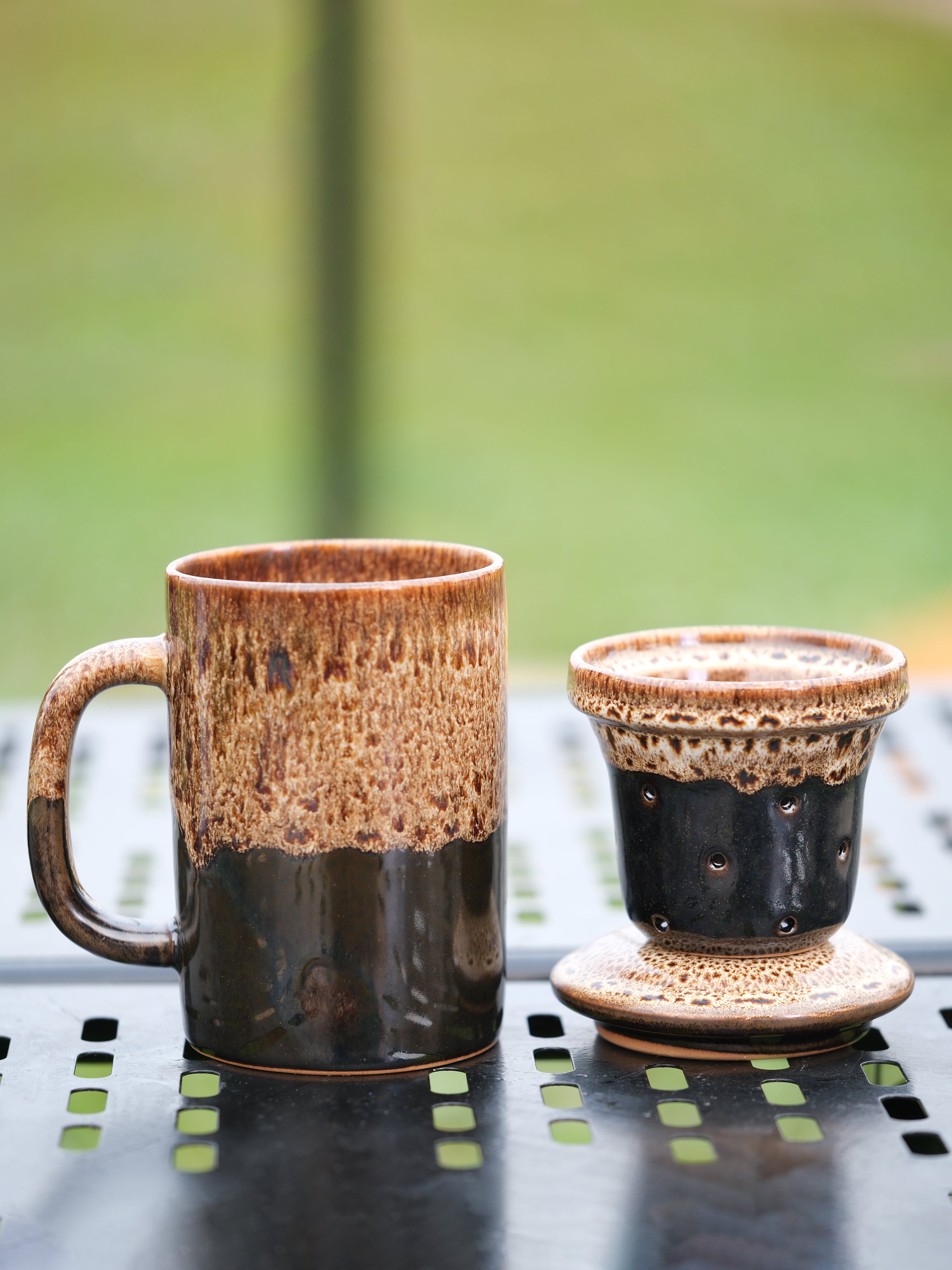 Handmade Tea Mug with Infuser & Lid – 11 oz Ceramic Tea Cup Set