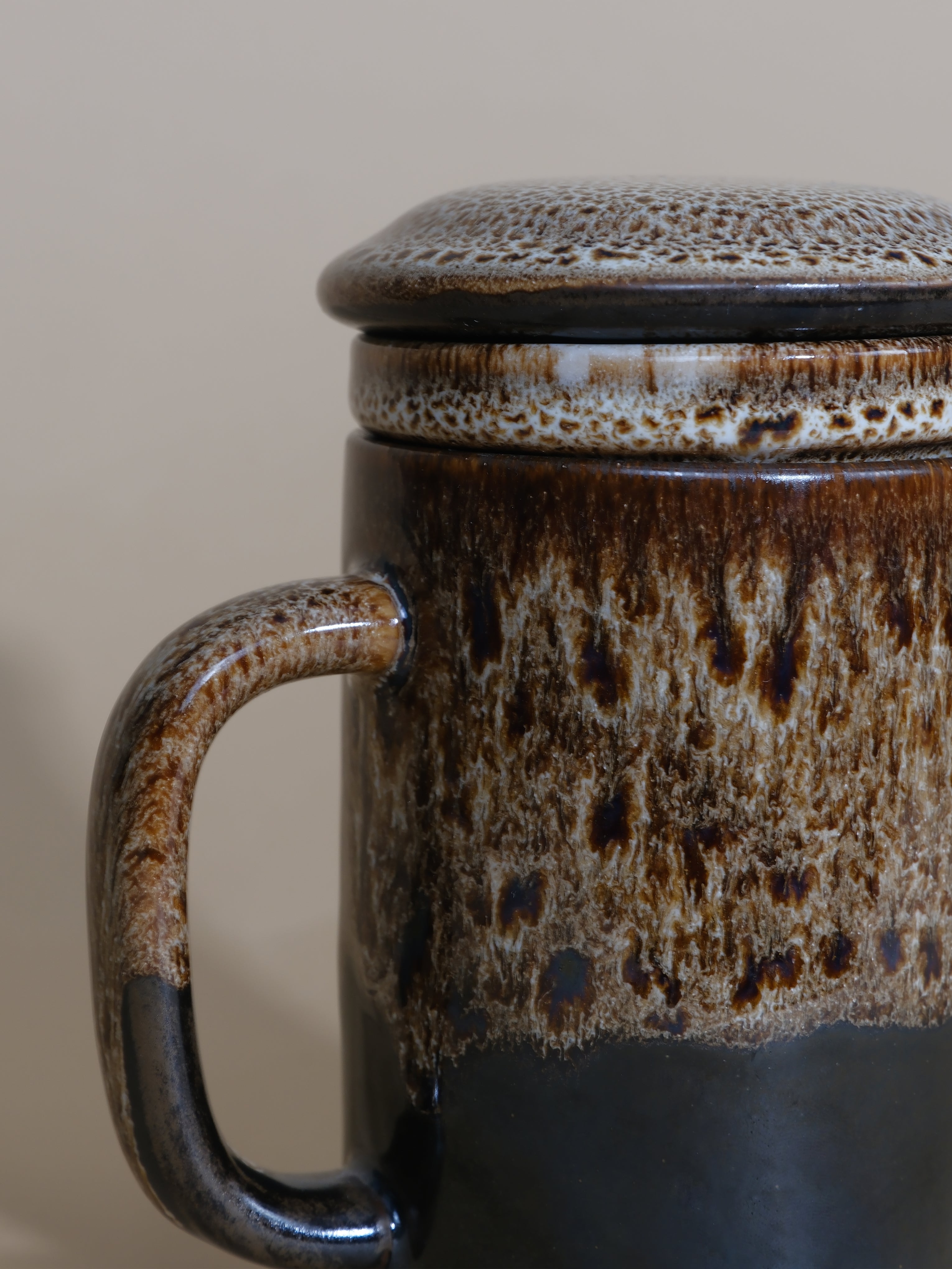 Handmade Tea Mug with Infuser & Lid – 11 oz Ceramic Tea Cup Set
