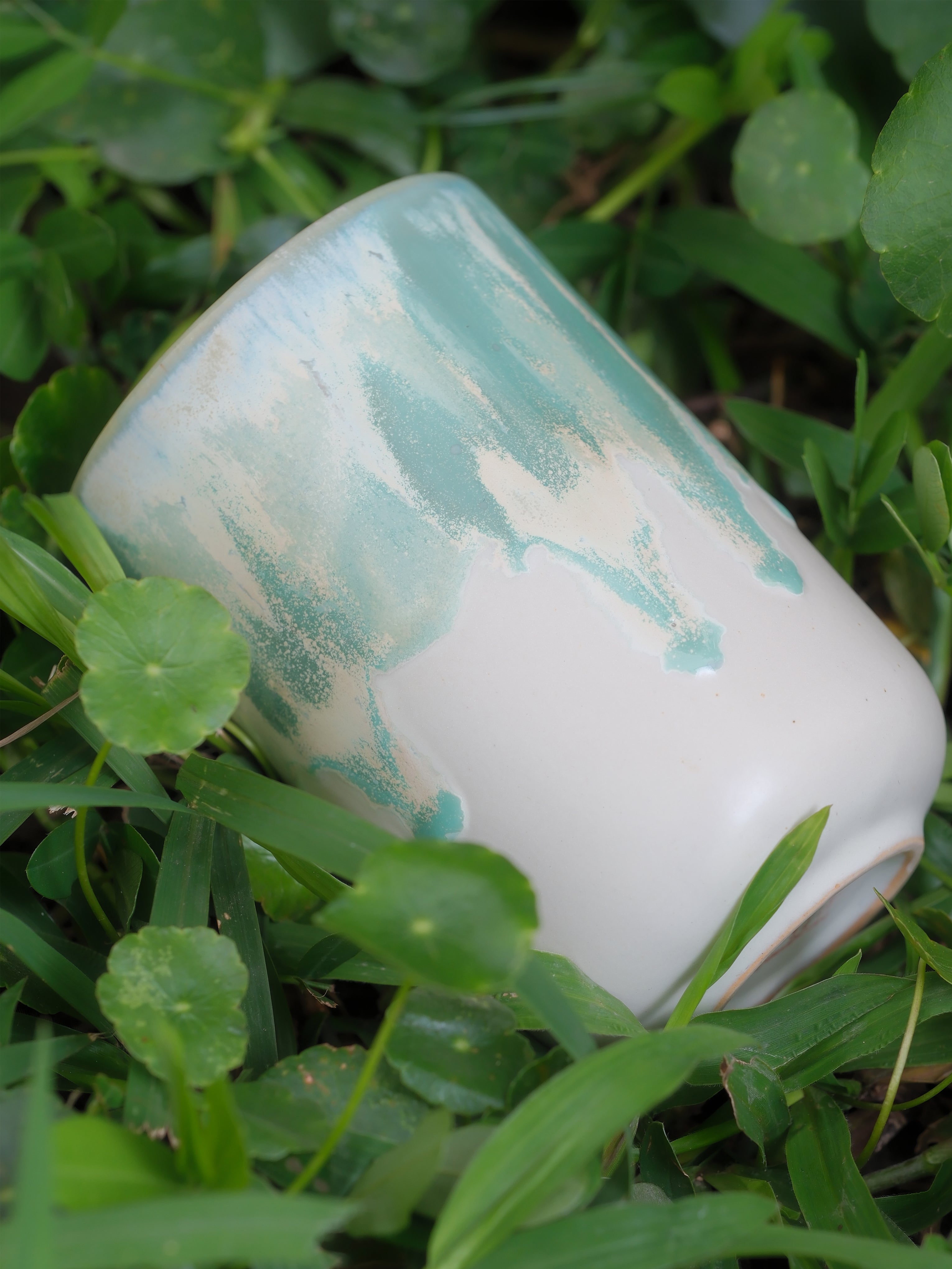 Handmade Ceramic Cup 10 oz – Handleless Coffee Mug (Japandi Style)