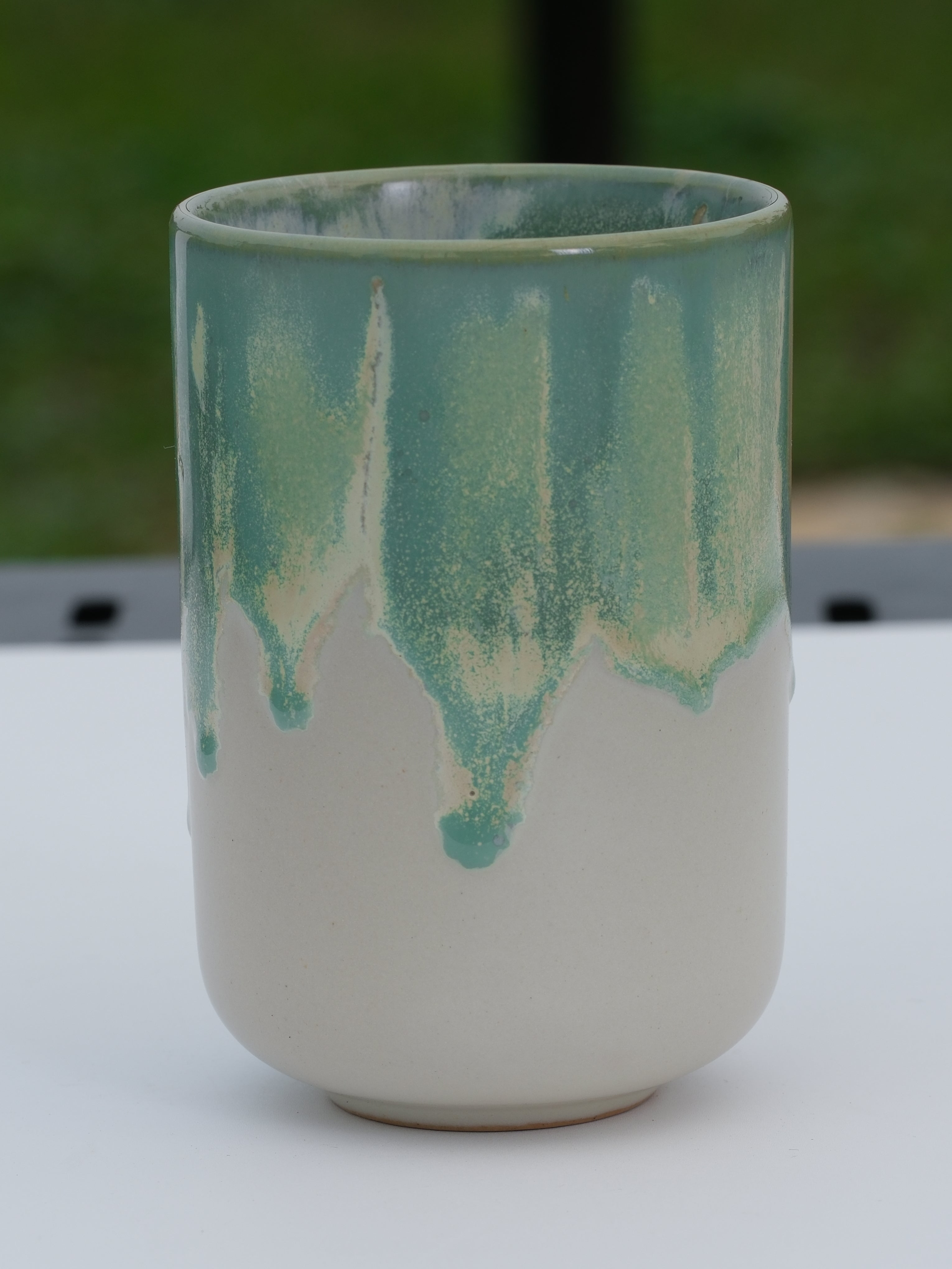 Handmade Ceramic Cup 10 oz – Handleless Coffee Mug (Japandi Style)