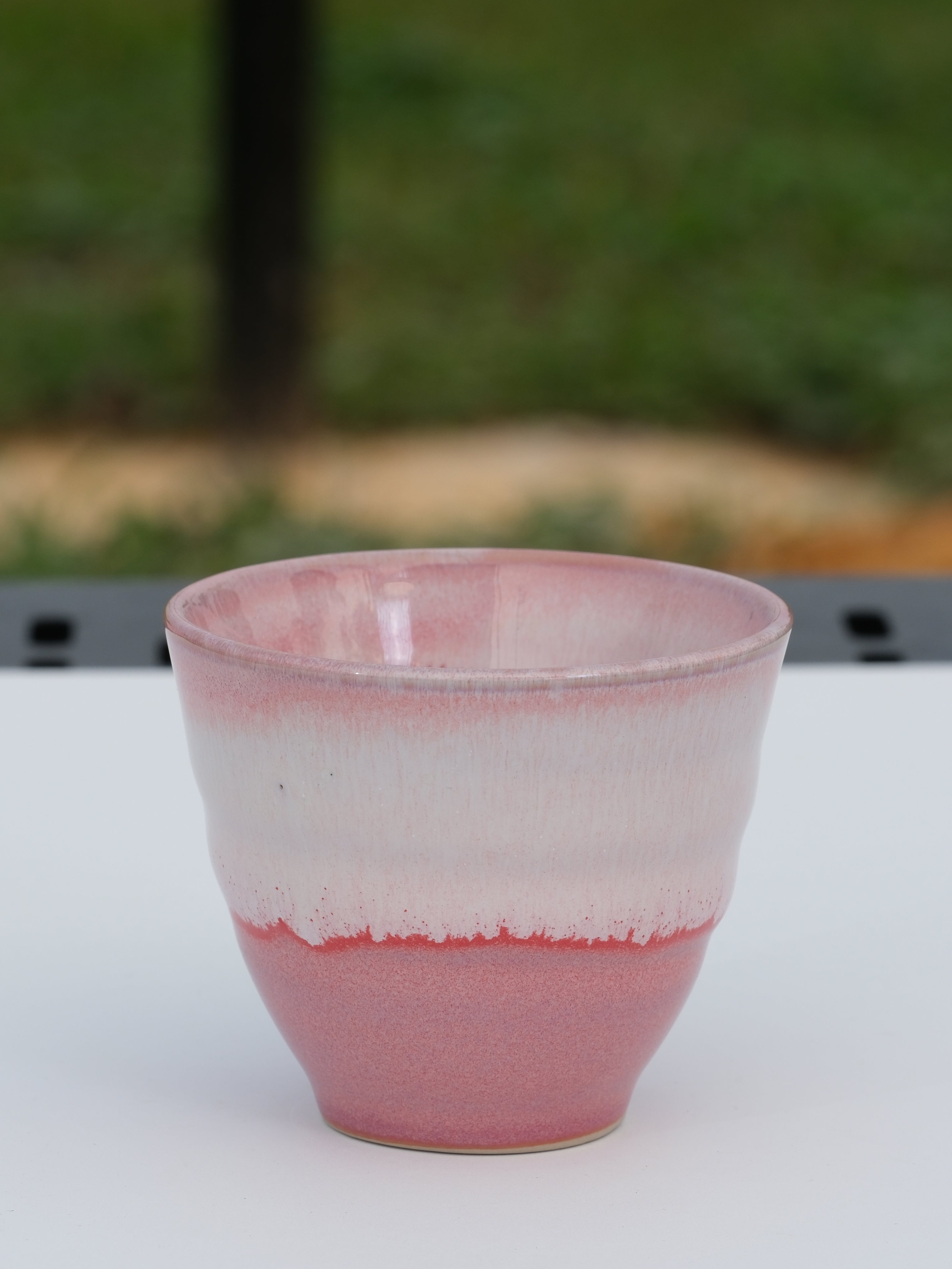 Handmade Ceramic Cup 6 oz – Textured Handleless Coffee Cup