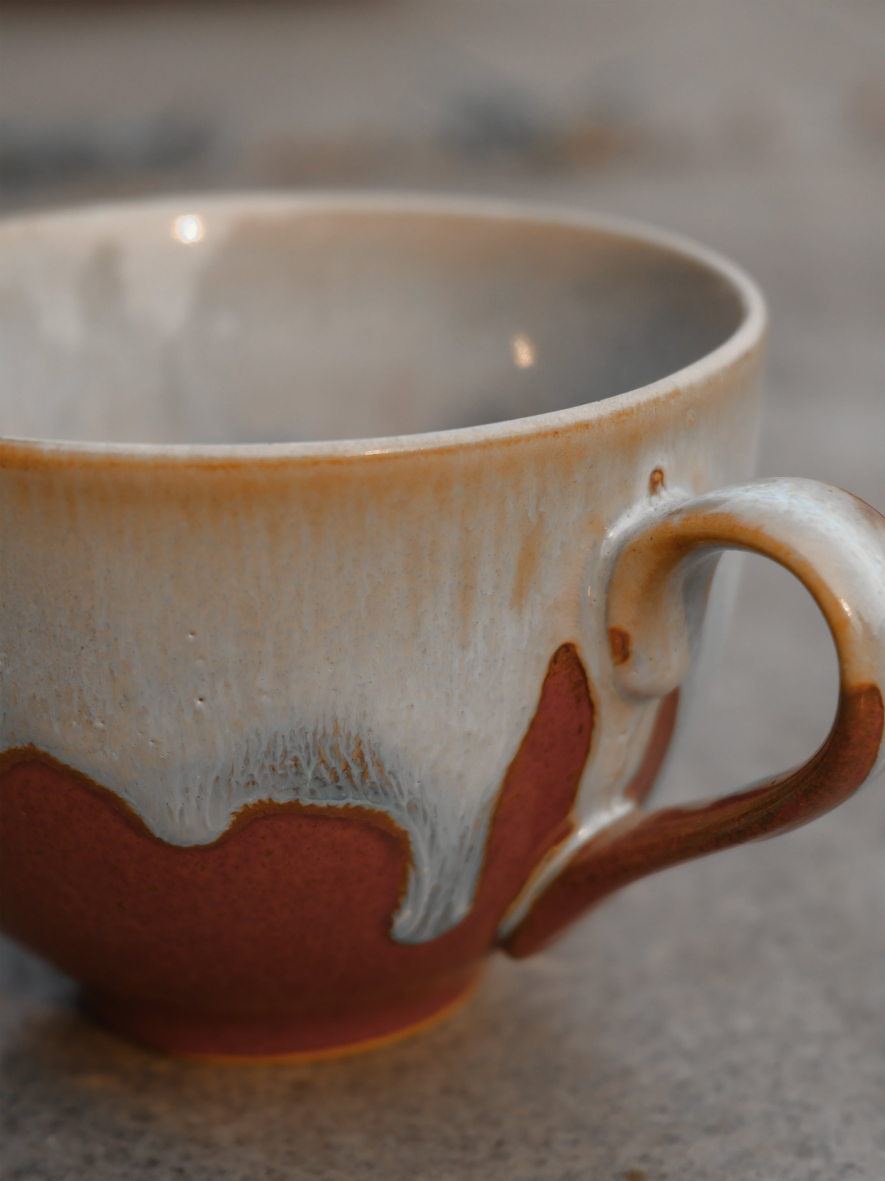 Handmade Latte Cup – Ceramic Cappuccino Mug, Wide Rim Coffee Cup