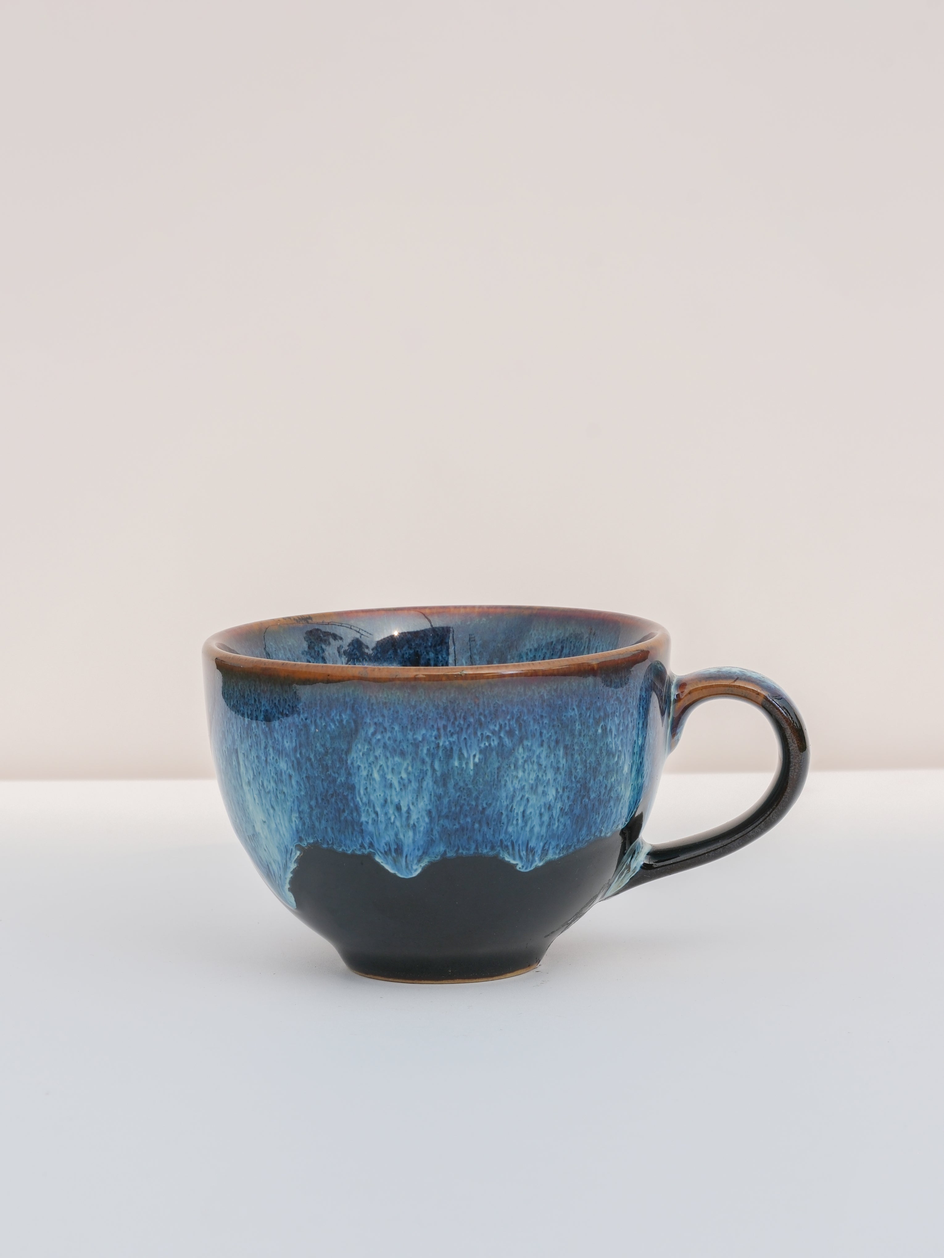 Handmade Latte Cup – Ceramic Cappuccino Mug, Wide Rim Coffee Cup