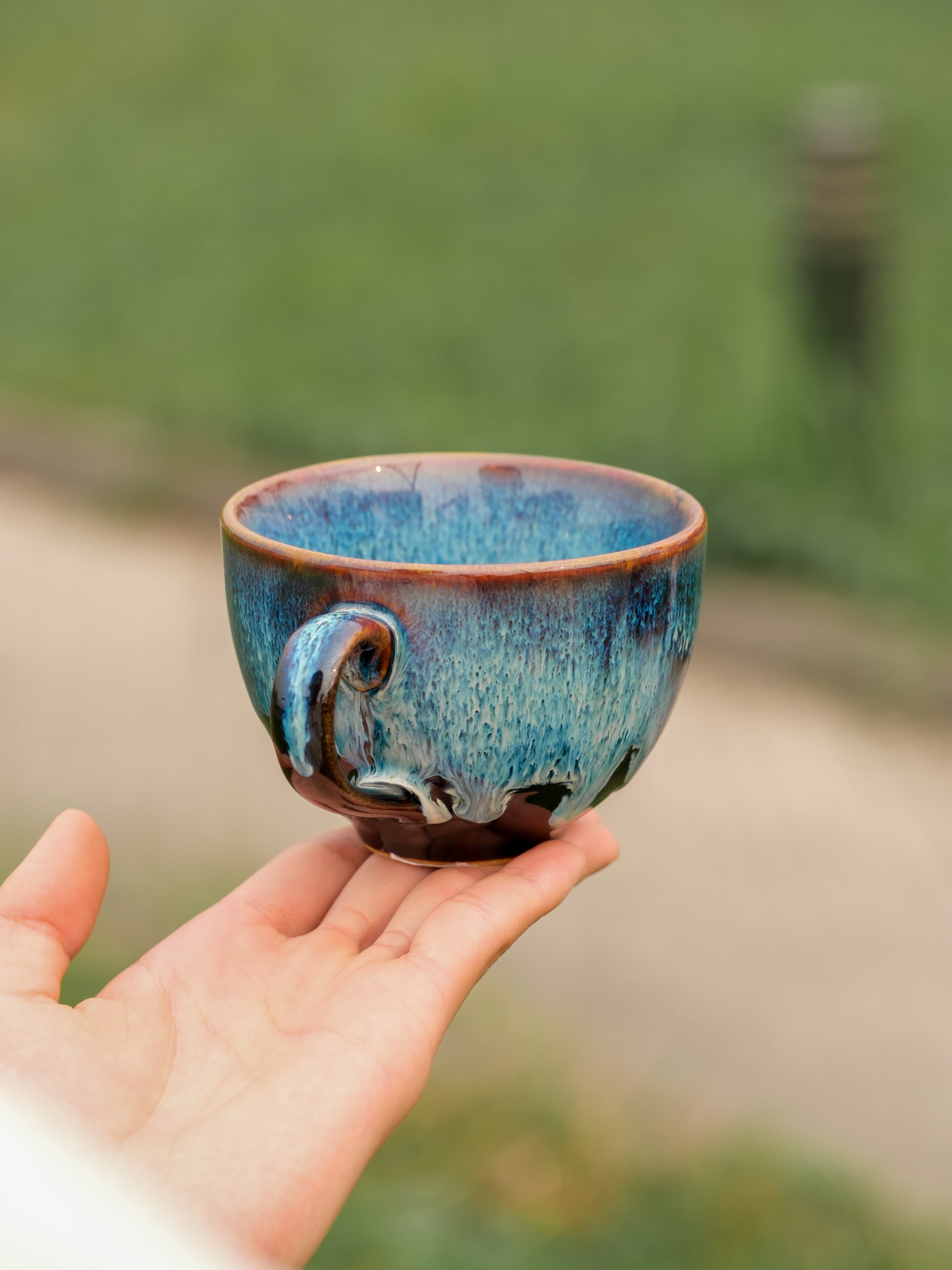 Handmade Latte Cup – Ceramic Cappuccino Mug, Wide Rim Coffee Cup