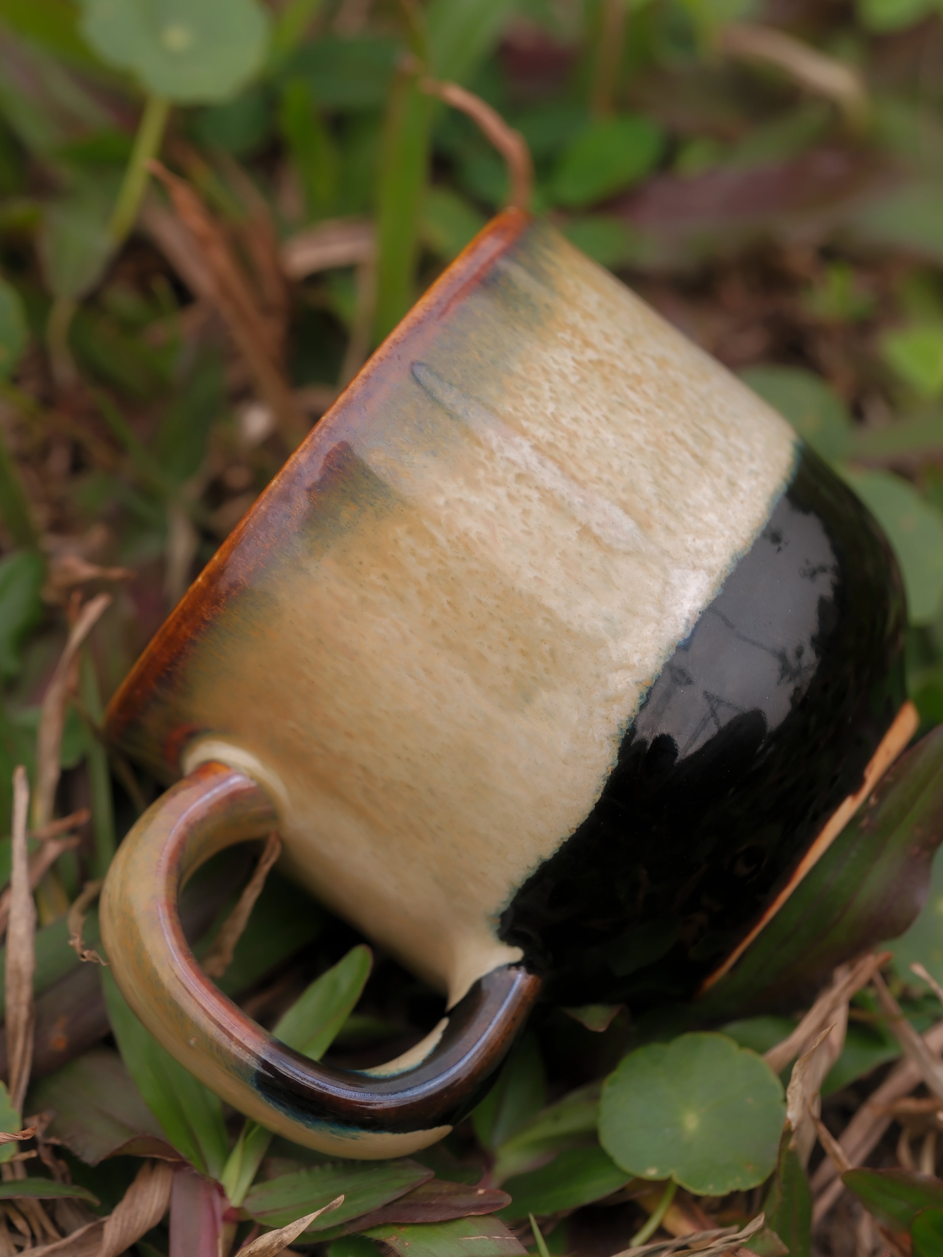 Handmade Ceramic Espresso Cup 3 oz – Demitasse Coffee Cup with Handle