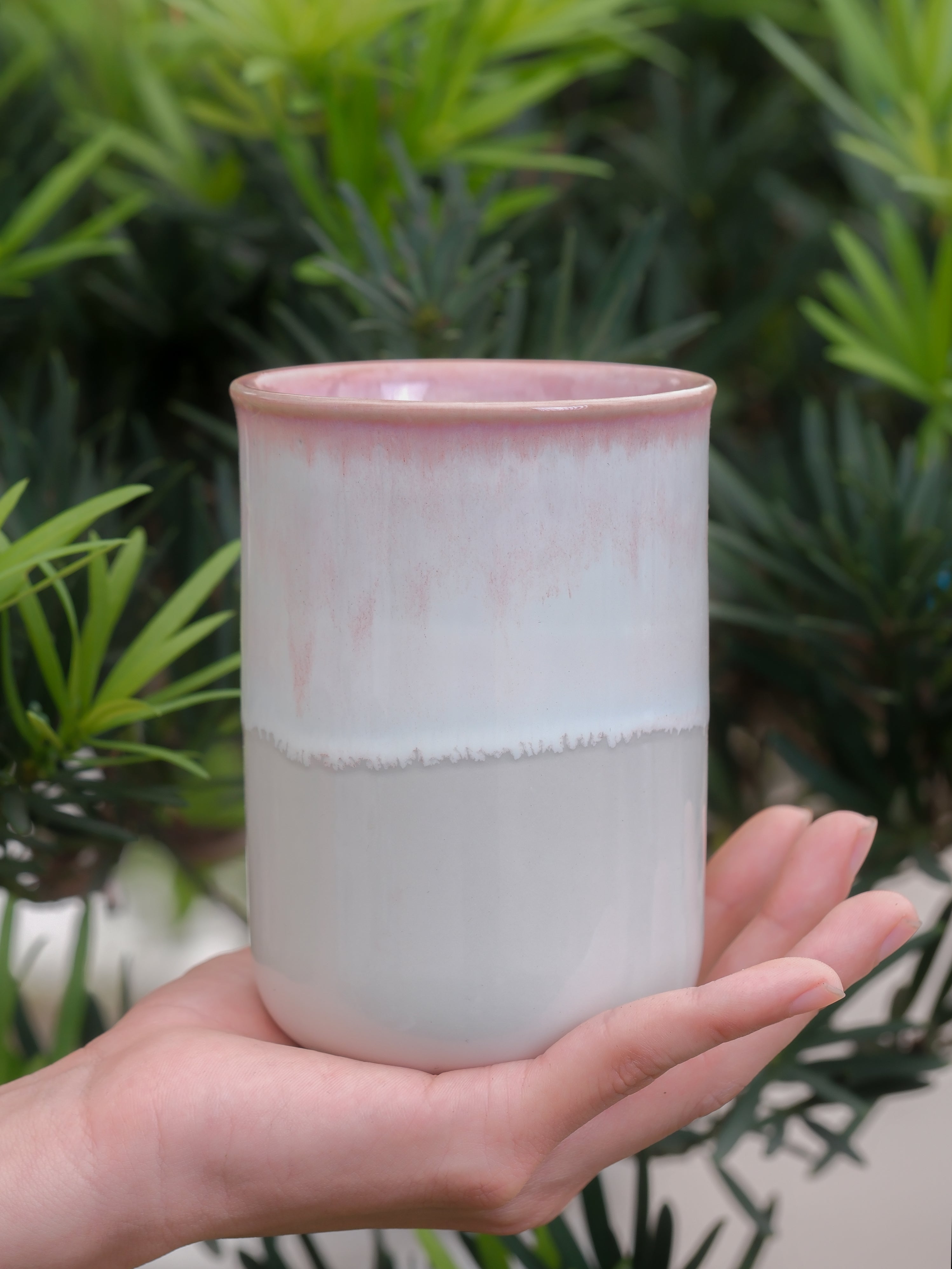 Large Handmade Ceramic Mug 17 oz – Tall Latte Cup, Minimalist Pottery Tumbler