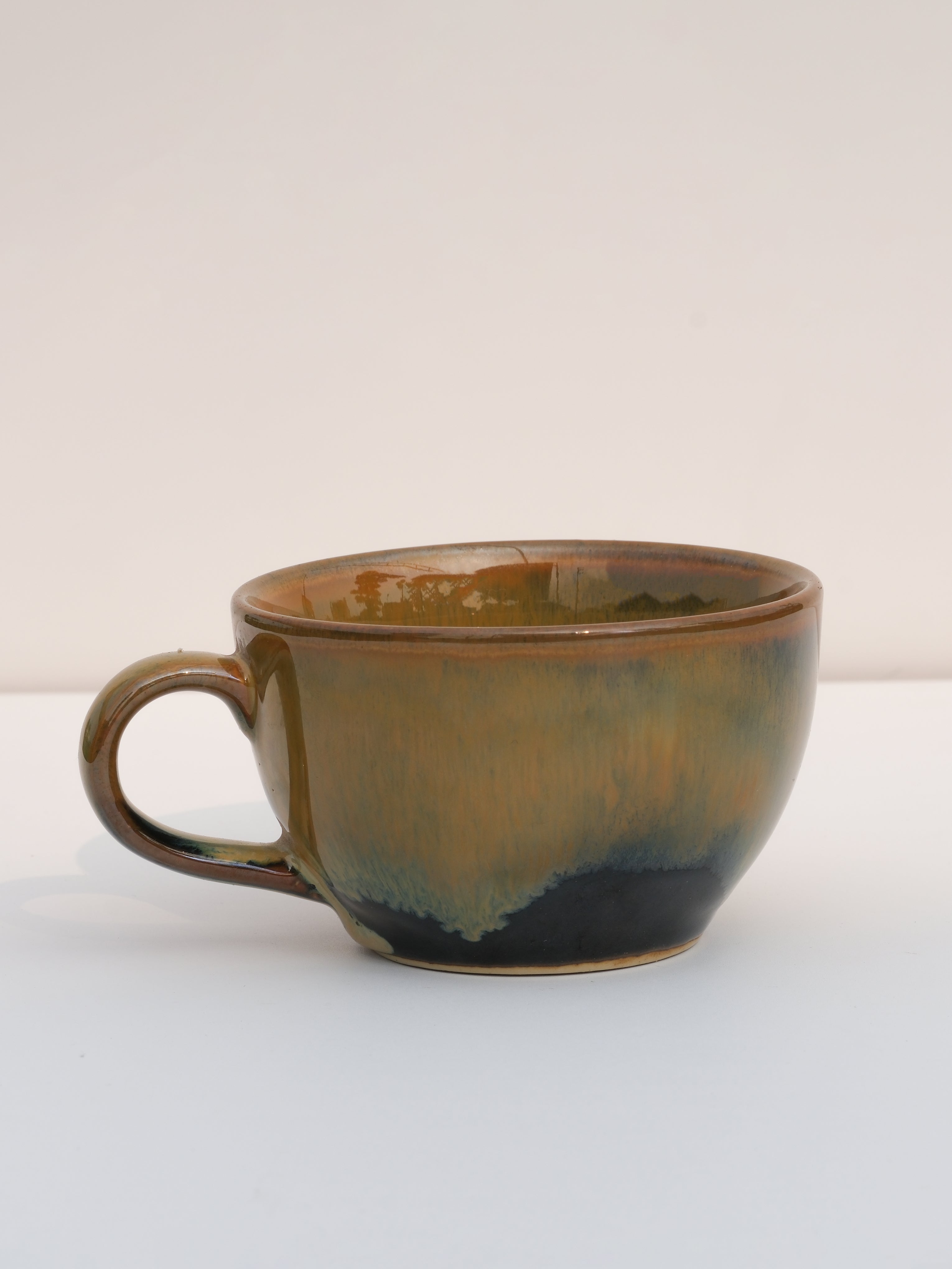 Handmade Coffee Mug 8 oz – Wide Rim Cappuccino Cup
