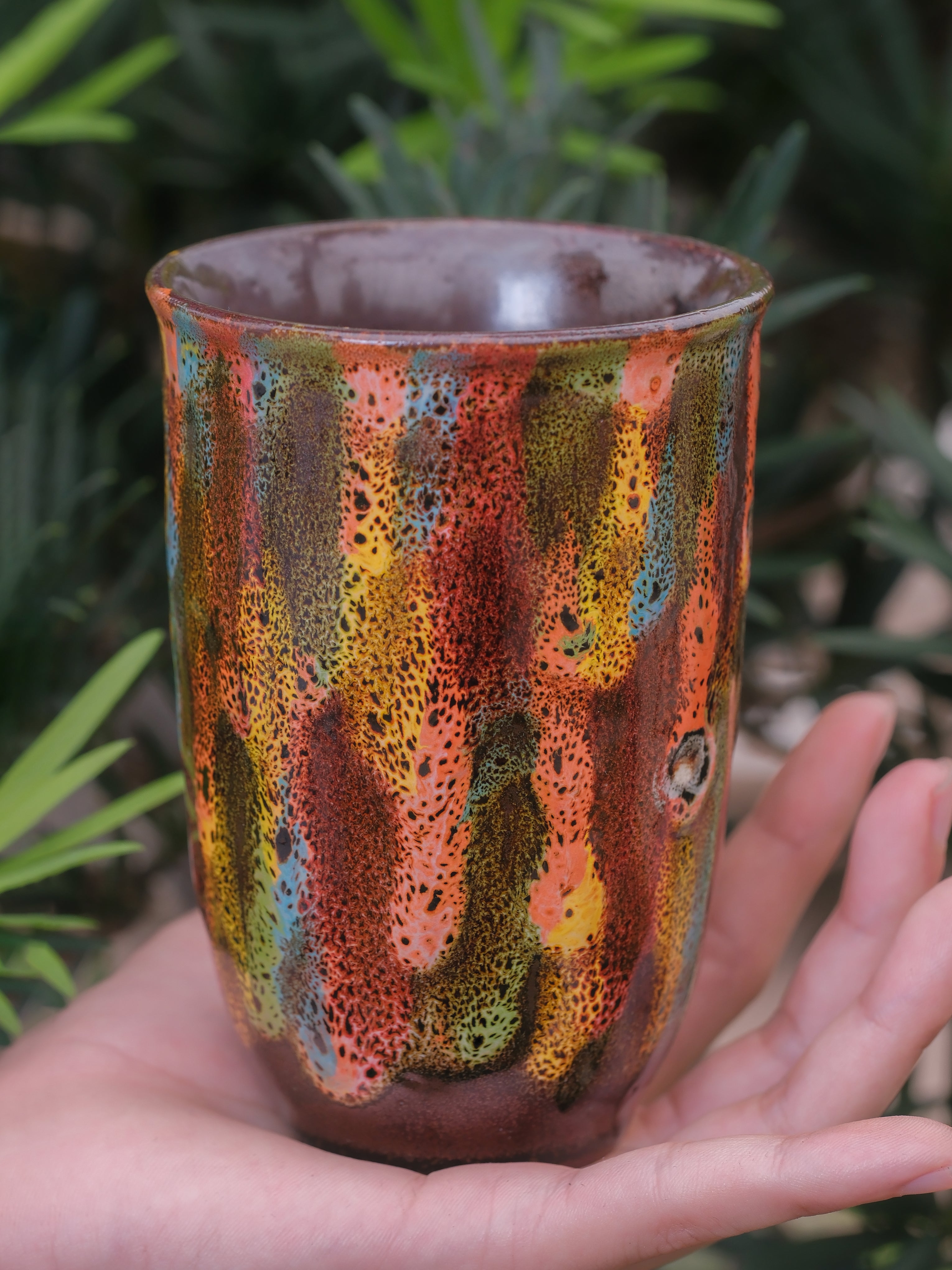 Handmade Travel Coffee Mug 12 oz – Ceramic Tumbler (No Handle)