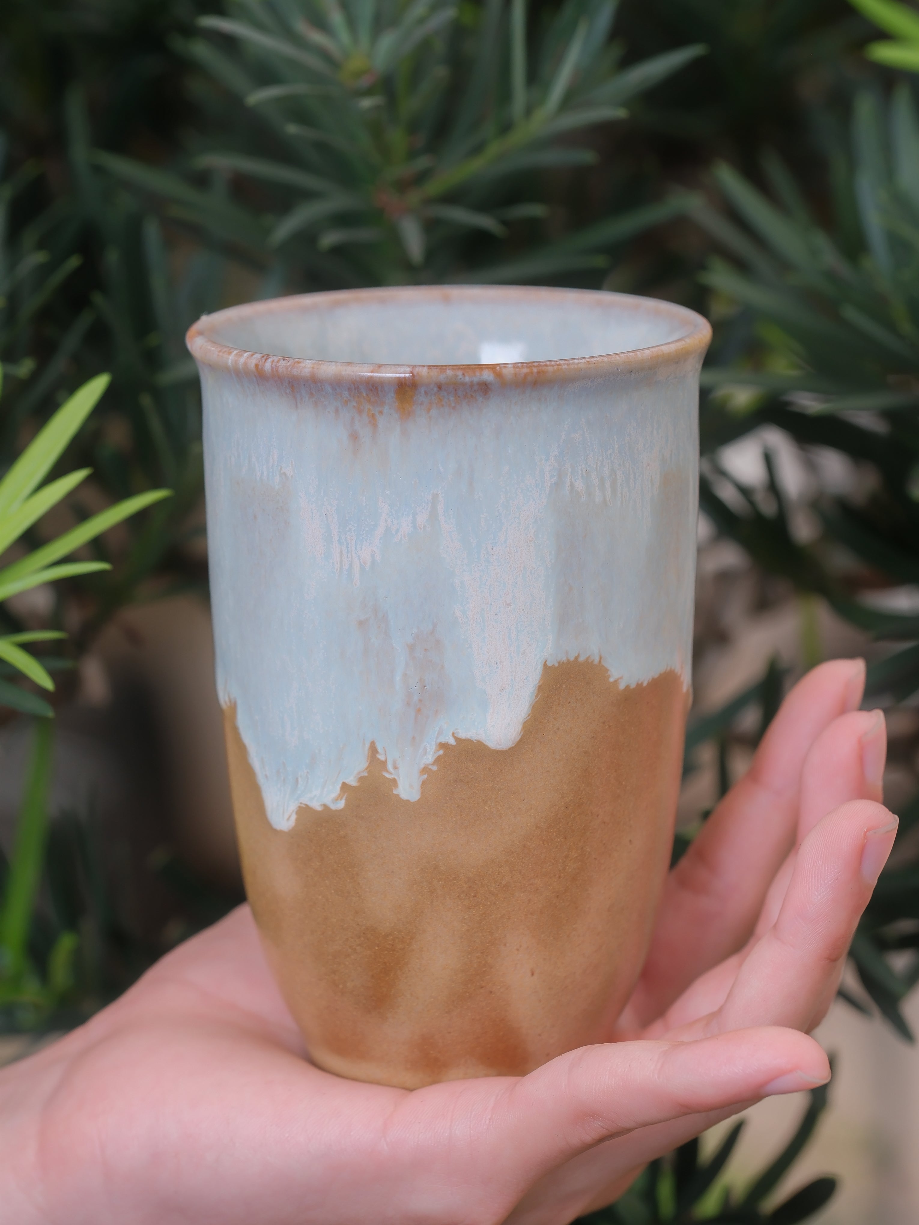 Handmade Travel Coffee Mug 12 oz – Ceramic Tumbler (No Handle)